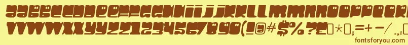 HellolarryRegular Font – Brown Fonts on Yellow Background