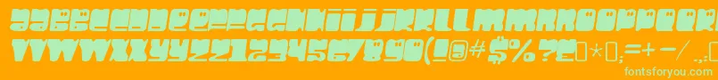 HellolarryRegular Font – Green Fonts on Orange Background