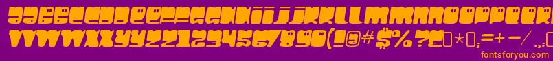 Fonte HellolarryRegular – fontes laranjas em um fundo violeta