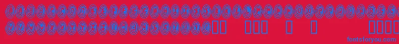 Spiralodellic Font – Blue Fonts on Red Background