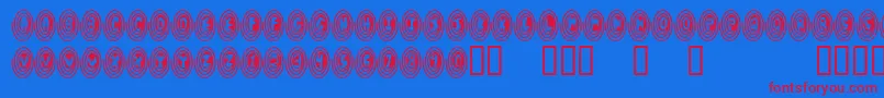 Spiralodellic Font – Red Fonts on Blue Background