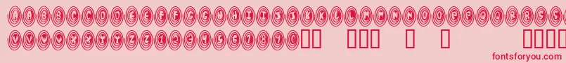 Spiralodellic-Schriftart – Rote Schriften auf rosa Hintergrund