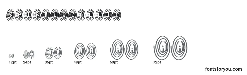 Größen der Schriftart Spiralodellic