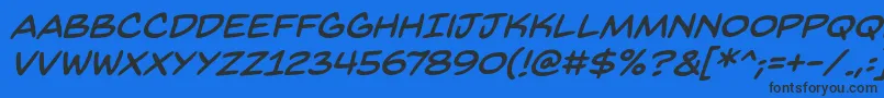 BackissuesbbItal Font – Black Fonts on Blue Background