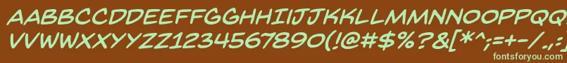 BackissuesbbItal Font – Green Fonts on Brown Background