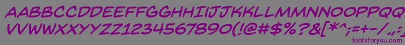 BackissuesbbItal Font – Purple Fonts on Gray Background