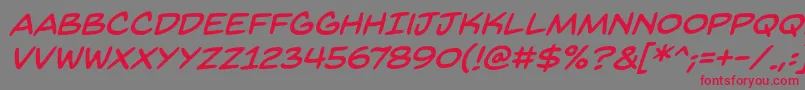 BackissuesbbItal Font – Red Fonts on Gray Background