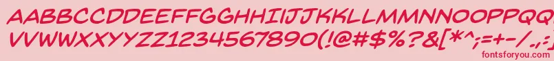 BackissuesbbItal Font – Red Fonts on Pink Background