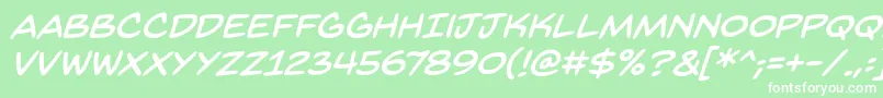 フォントBackissuesbbItal – 緑の背景に白い文字