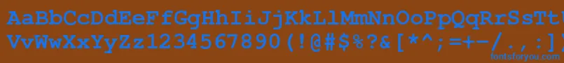 CourierPsBold Font – Blue Fonts on Brown Background