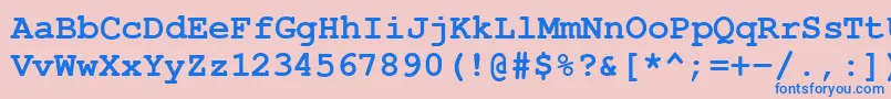 CourierPsBold Font – Blue Fonts on Pink Background