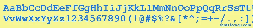 CourierPsBold Font – Blue Fonts on Yellow Background