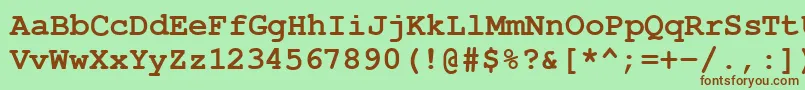 CourierPsBold Font – Brown Fonts on Green Background