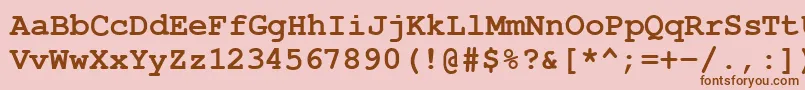 CourierPsBold Font – Brown Fonts on Pink Background