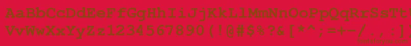 CourierPsBold Font – Brown Fonts on Red Background