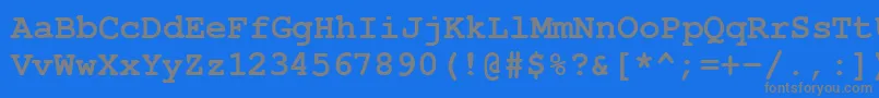 フォントCourierPsBold – 青い背景に灰色の文字