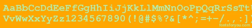 CourierPsBold Font – Green Fonts on Orange Background