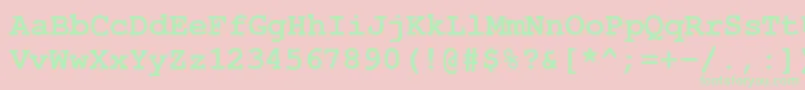 CourierPsBold Font – Green Fonts on Pink Background