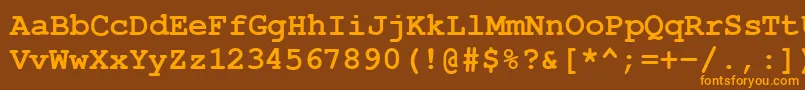 CourierPsBold Font – Orange Fonts on Brown Background