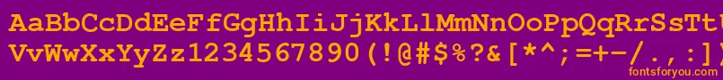 CourierPsBold Font – Orange Fonts on Purple Background