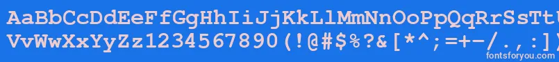 CourierPsBold Font – Pink Fonts on Blue Background