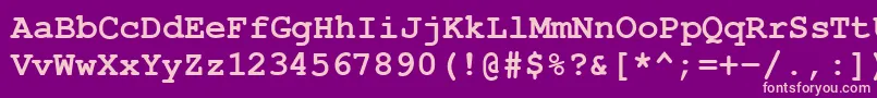 CourierPsBold Font – Pink Fonts on Purple Background