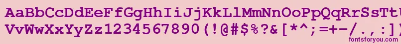 CourierPsBold Font – Purple Fonts on Pink Background