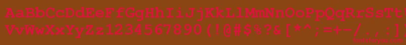 CourierPsBold Font – Red Fonts on Brown Background