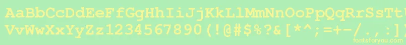 CourierPsBold Font – Yellow Fonts on Green Background