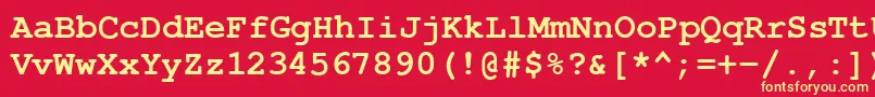 CourierPsBold Font – Yellow Fonts on Red Background