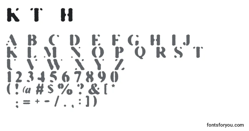 Schriftart KillTheHippies – Alphabet, Zahlen, spezielle Symbole