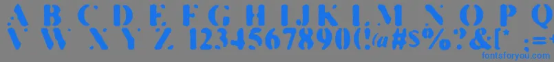 フォントKillTheHippies – 灰色の背景に青い文字