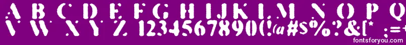 KillTheHippies-fontti – valkoiset fontit violetilla taustalla