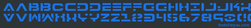 7th Font – Blue Fonts on Black Background