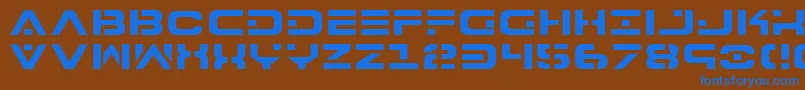 Шрифт 7th – синие шрифты на коричневом фоне