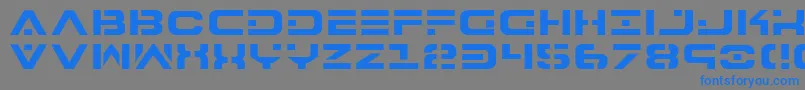 フォント7th – 灰色の背景に青い文字