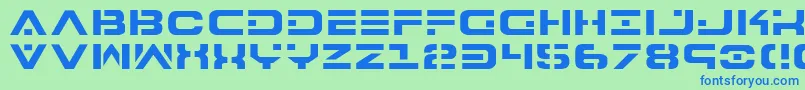 Шрифт 7th – синие шрифты на зелёном фоне