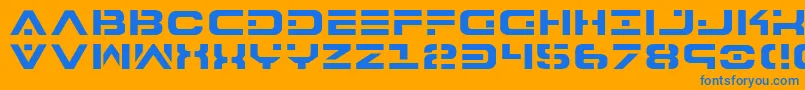 7th Font – Blue Fonts on Orange Background