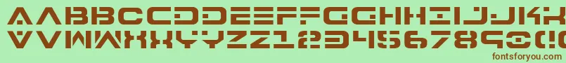 フォント7th – 緑の背景に茶色のフォント