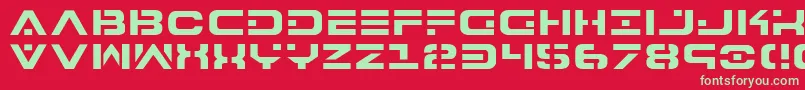 フォント7th – 赤い背景に緑の文字