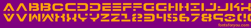 7th Font – Orange Fonts on Purple Background
