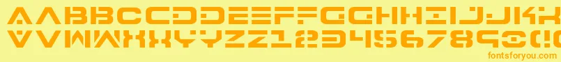 7th Font – Orange Fonts on Yellow Background