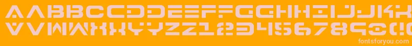 7th Font – Pink Fonts on Orange Background