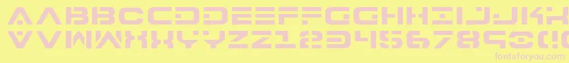 フォント7th – ピンクのフォント、黄色の背景