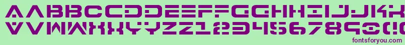 7th-fontti – violetit fontit vihreällä taustalla