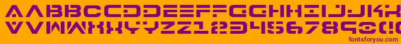 7th Font – Purple Fonts on Orange Background