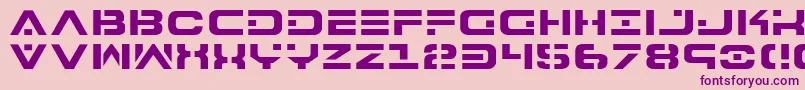 7th-fontti – violetit fontit vaaleanpunaisella taustalla