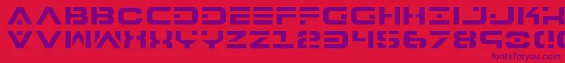 7th Font – Purple Fonts on Red Background
