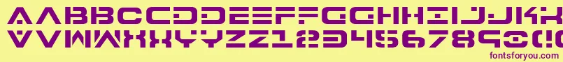 フォント7th – 紫色のフォント、黄色の背景