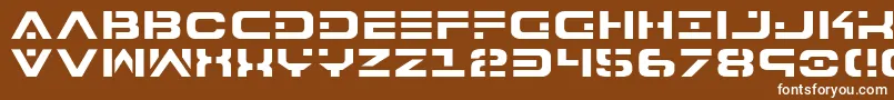 7th-fontti – valkoiset fontit ruskealla taustalla